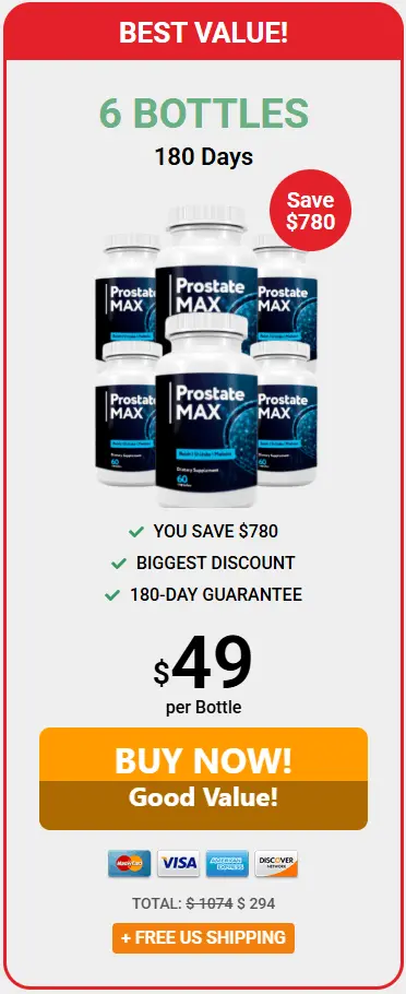 prostate max 6 bottles price